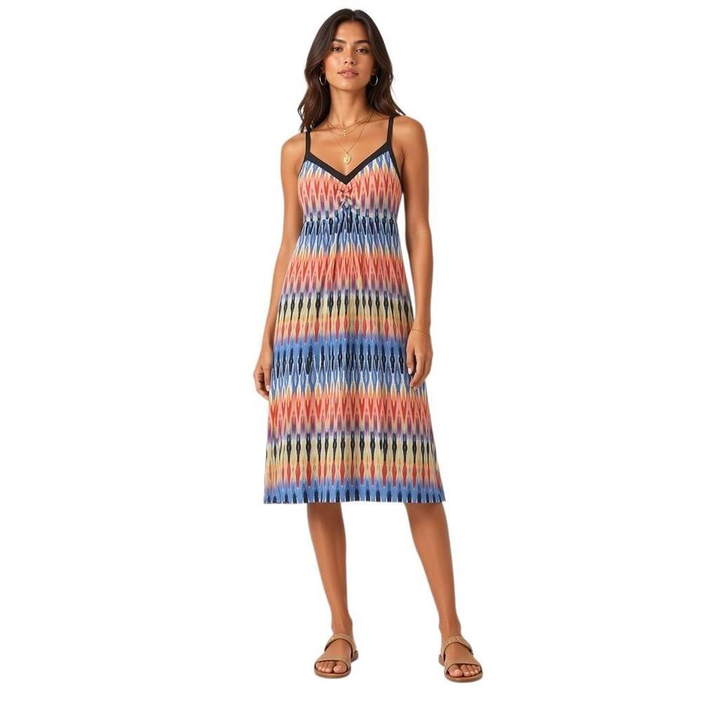 Athleta Ikat Dress Size S Built-In Bra Modal Multicolor Resort Vacation Boho